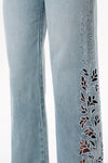 Flora Mid Rise Straight Jeans