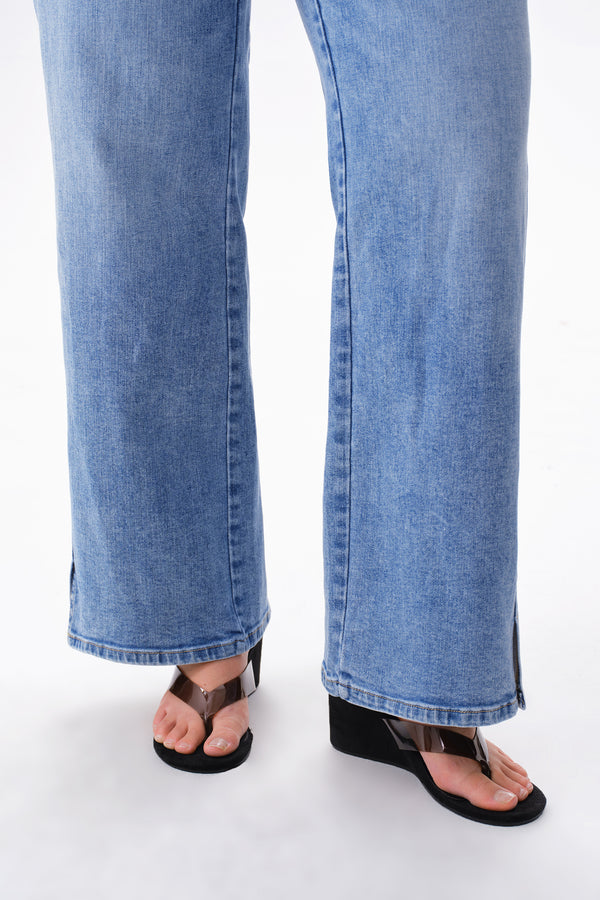 High Rise Slit Bootcut Jeans