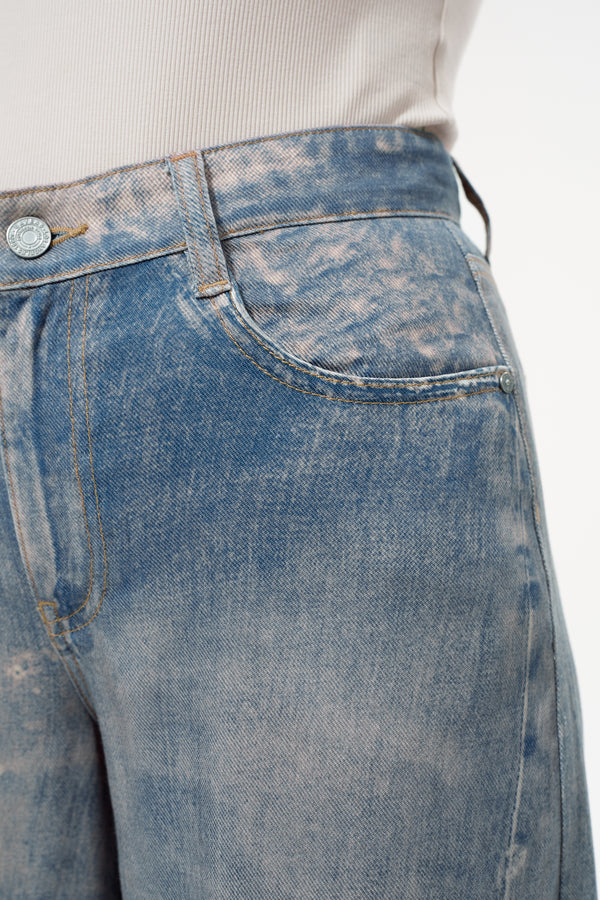 Seoul Mid Rise Wide Leg Jeans