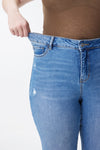 Low Rise Distressed Bootcut Jeans
