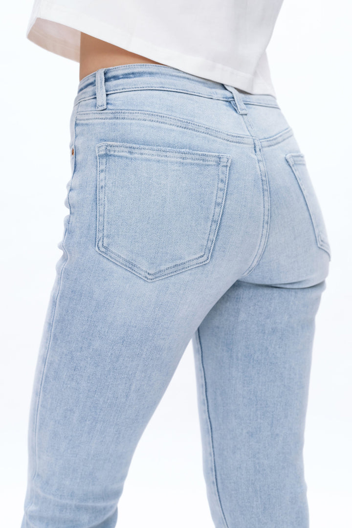 Daisy High Rise Slim Denim Jeans With Raw Hem