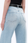 High Rise Wide Leg Raw Hem