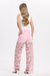 High Rise Wide Leg Lace Cut-out