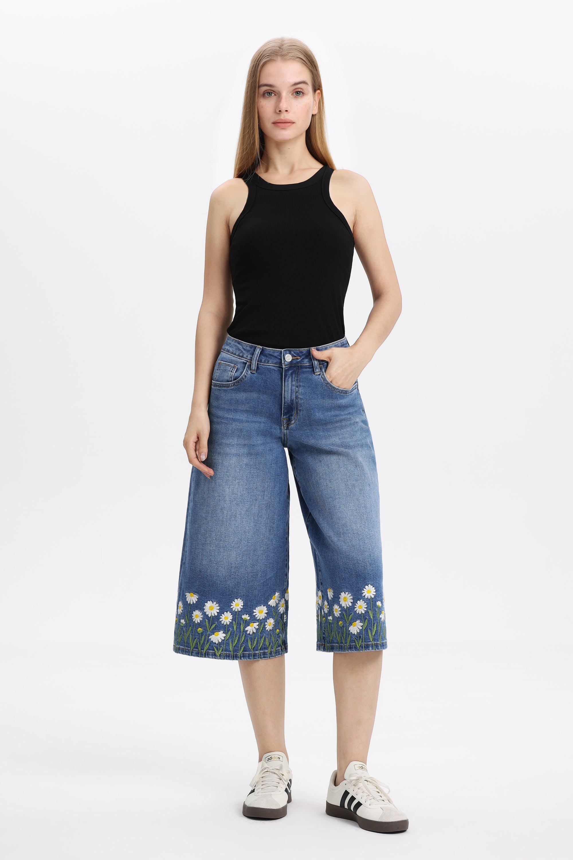 Mid Rise Bermuda Jeans | BAYEAS
