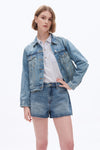 Mid Rise Denim Shorts-Shorts-BAYEAS