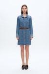 Denim Mini Dress With Long Sleeves