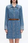 Denim Mini Dress With Long Sleeves