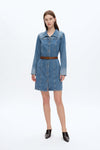 Denim Mini Dress With Long Sleeves