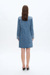 Denim Mini Dress With Long Sleeves