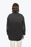 Oversized Denim Shirt Jacket with Faded Wash-Jackets-BAYEAS