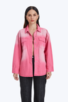 Oversized Denim Shirt Jacket with Faded Wash-Jackets-BAYEAS