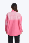 Oversized Denim Shirt Jacket with Faded Wash-Jackets-BAYEAS