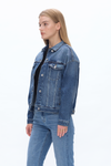 Drop Shoulder Denim Jacket-Jackets-BAYEAS