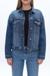 Drop Shoulder Denim Jacket-Jackets-BAYEAS