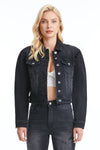 Puffy Sleeve Denim Jacket-Jackets-BAYEAS