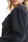 Puffy Sleeve Denim Jacket-Jackets-BAYEAS