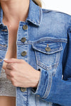 Puffy Sleeve Denim Jacket-Jackets-BAYEAS