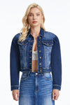 Puffy Sleeve Denim Jacket-Jackets-BAYEAS