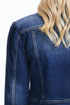 Puffy Sleeve Denim Jacket-Jackets-BAYEAS