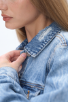 Ripped Denim Jacket-Jackets-BAYEAS
