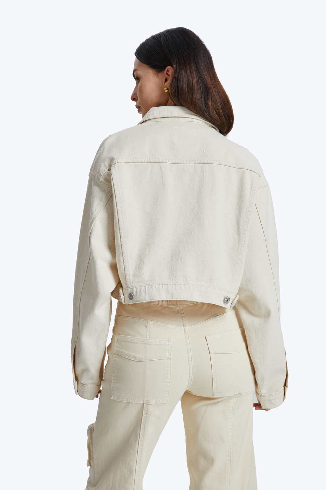 Long Sleeve Drop Shoulder Natural Jacket