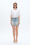 Short Denim Skirt With Pockets-Skirts-BAYEAS