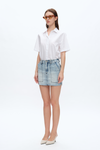 Short Denim Skirt With Pockets-Skirts-BAYEAS