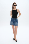 Short Denim Skirt With Pockets-Skirts-BAYEAS