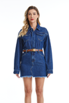 The Resa Denim Shirt Dress-Dresses-BAYEAS