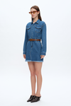 The Resa Denim Shirt Dress-Dresses-BAYEAS