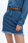 The Resa Denim Shirt Dress-Dresses-BAYEAS