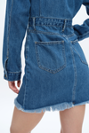 The Resa Denim Shirt Dress-Dresses-BAYEAS