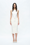 Erin Mid Rise Fishtail Denim Skirt