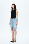 Tara Mid Rise Slit Midi Skirt