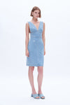 Midi Rhinestone Denim Dress