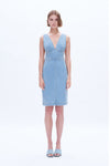 Rhinestone Denim Midi Dress
