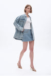 Rhinestones Denim Skirt