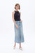Front Slit Midi Denim Skirt-Skirts-BAYEAS