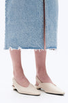 Front Slit Midi Denim Skirt-Skirts-BAYEAS