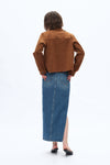 Denim Skirts With Side Slit-Skirts-BAYEAS