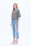 High Rise Relaxed Boyfriend Jeans-Mom Jeans-BAYEAS