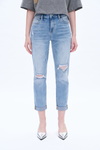 High Rise Relaxed Boyfriend Jeans-Mom Jeans-BAYEAS