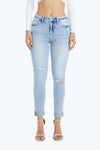 High Rise Skinny Denim Jeans-Skinny-BAYEAS