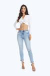 High Rise Skinny Denim Jeans-Skinny-BAYEAS