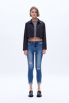 High Rise Skinny Denim Jeans-Skinny-BAYEAS