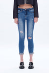 High Rise Skinny Denim Jeans-Skinny-BAYEAS