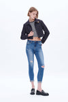 High Rise Skinny Denim Jeans-Skinny-BAYEAS