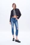 High Rise Skinny Denim Jeans-Skinny-BAYEAS