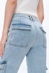 Straight Leg Jeans with Patch Pockets-Straight-BAYEAS