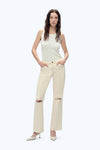 Mid Rise Straight Denim Jeans - Natural-Straight-BAYEAS